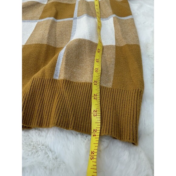 RACHEL ROY Sweater Womens KNIT Pullover Hoodie Blue Tan White Pla… - Picture 6 of 8